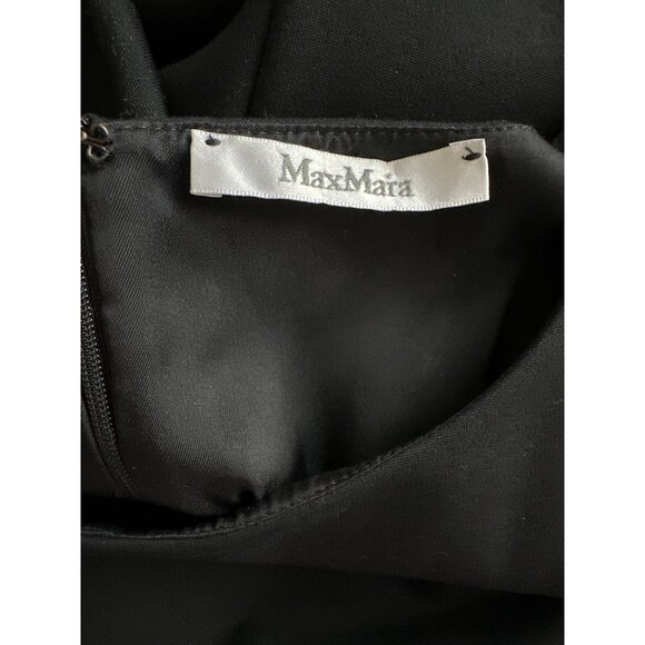 MaxMara Black Sheath Dress Sleeveless Black Green Side Stripes Size Large - Picture 8 of 11